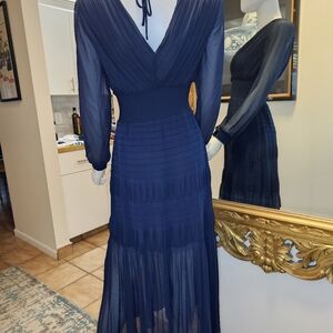 INTERMIX Adriana Pleated Chiffon Dress - Size: 0